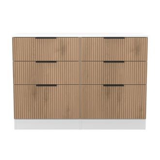 Lewis's Java 6 Drawer Midi Chest in Slatted Effect / White - Ready Assembled - Lewiss Home | TJ Hughes
