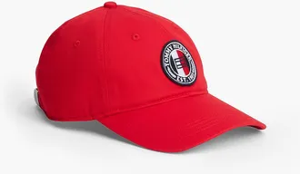 Tommy Hilfiger Mens Circle Logo Patch Baseball Cap - Apple Red