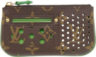 Louis Vuitton Green Monogram Perforated Coin Purse/Coin Case (Pre-Owned)