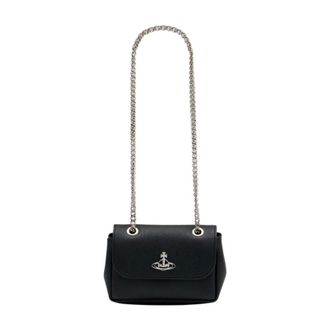 Vivienne Westwood Shoulder Bags, female, Black, Size: ONE SIZE Saffiano Small Purse