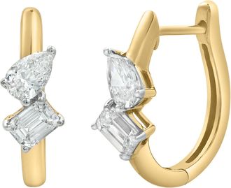 LuvMyJewelry Saela 14K Gold Lab Grown Diamond Huggies - 0.35 Ct