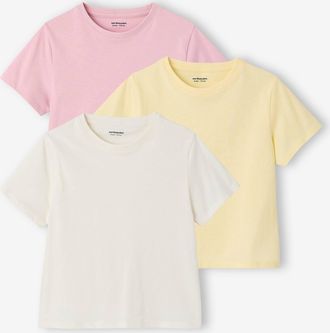 Vertbaudet 3er-Pack T-Shirts M&auml;dchen BASIC hellrosa