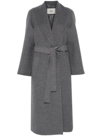 Fendi Cappotto grigio in lana