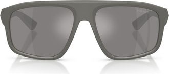 Prada 59mm Shield Sunglasses in Metal Grey /Grey Silver at Nordstrom