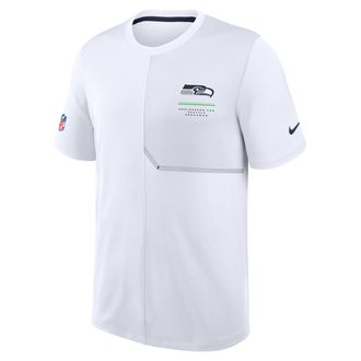 Nike Seattle Seahawks Sideline Coach Nike Mens Dri-FIT NFL Top in White | 03B2081K78-B8B