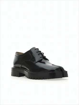Maison Margiela Split-Toe Lace-Up Dress Shoes With Polished Leather Finish