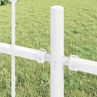 Berkfield Home Decorative Garden Fence with Spear Top - White, 3.4x1 m, Steel in White
