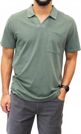 Scotch & Soda Garment Dyed Plaque Relaxed Polo In Green