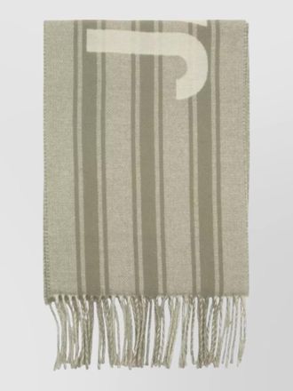 Jacquemus wool scarf striped pattern fringe detailing
