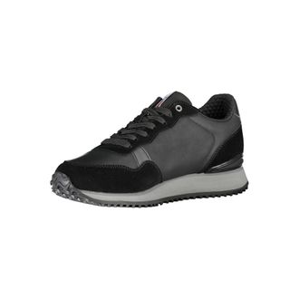 Napapijri Logo-Striped Contrast Lace Sneakers - Black