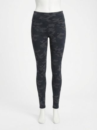 Spanx Faux Leather Camo Leggings In Black Camo