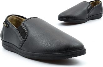 Generic Mens Fleece Lined Slippers Size 12 Comfort Slipper Size 11 Mens Slip On Slipper Fleece Lined Slippers Comfort Slip On Sizes 7-12 Black 10 UK