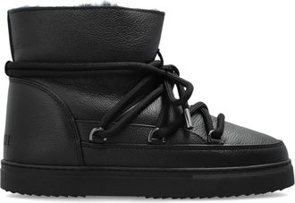 INUIKII Volledig Leren Sneeuwlaarzen - Dames - Winterlaarzen - Zwart - 39 EU - Wol - Schoenen