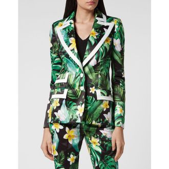 Philipp Plein Duchesse Blazer Hawaii Women in Green at Nordstrom, Size X-Small