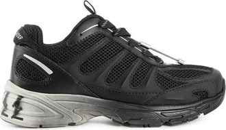44 Label Group Zwarte Mesh Dragger Sneakers met Logo - Heren - Sneakers - Zwart - 44 EU - Leer - Schoenen