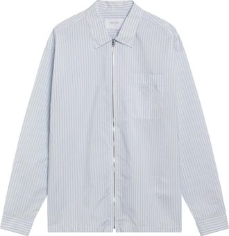 Prada Casual Shirts, male, Blue, Size: XL Zip-fastening Shirt
