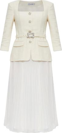 Self Portrait Abito midi con decorazione - Bianco