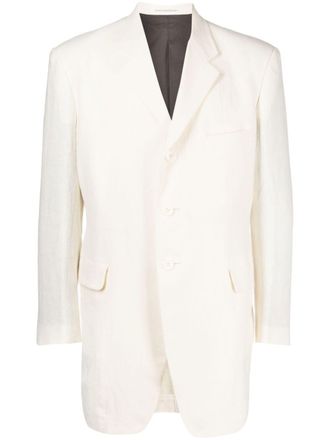 Yohji Yamamoto single-breasted blazer - White