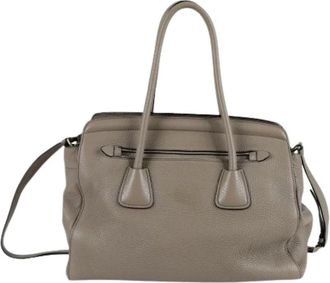 Prada Pre-owned Handbags, female, Gray, Size: ONE SIZE Pre-owned Logo Tote Shoulder Bag