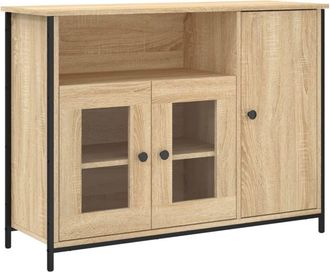 vidaXL Sideboard Sonoma Oak 100x35x75 cm Engineered Wood Vidaxl