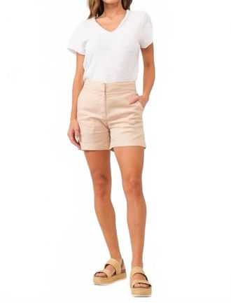 Dear John Denim Tonya Super High Rise Linen Shorts In Peach Flesh