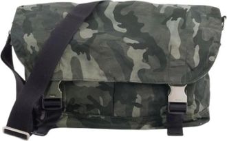 Prada Pre-owned Cross Body Bags, male, Green, Size: ONE SIZE Pre-owned Vintage Nylon Shoulder Bag