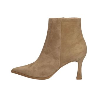 Notre-V Schoenen, Dames, Bruin, 36 EU, Leer, Enkellaarsjes met puntige neus
