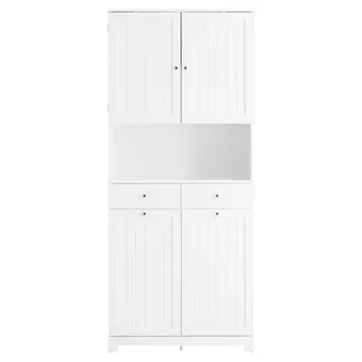 SoBuy Cesto para ropa sucia con 2 cajones blanco 78x38x180.5cm moderno