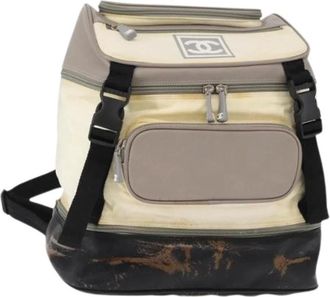 Chanel Pre-owned Backpacks, female, White, Size: ONE SIZE Pre-owned Nylon Backpack
