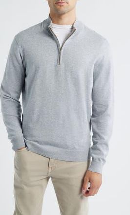 Johnnie-O Desmond Half Zip Sweater in Pebble at Nordstrom Rack, Size Large