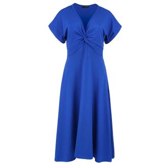 Móveis Conquista Womens Royal Blue Knot Detail Midi Dress - Size X-Large