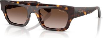 Vogue Eyewear Rechthoekige Acetaat Zonnebril - unisex - Zonnebrillen - Bruin - 51 MM - Accessoires