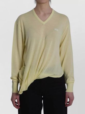 Loewe ribbed v-neck asymmetric wrap wool jumper