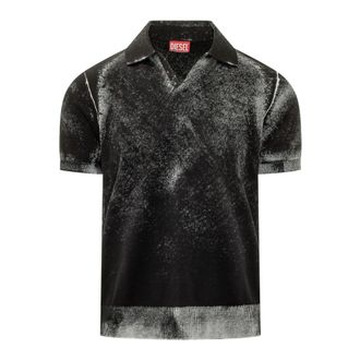 Diesel Polo Shirts, male, Black, Size: XL Knit Polo Shirt