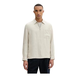Marc O'Polo Linnen Ritshoverhemd - Heren - Zomerjassen - Beige - L - Linnen - Jassen