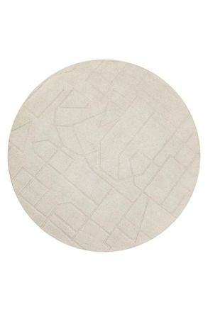 Wecon Home Alfombra redonda tejida a mano crema 180 cm
