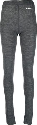 Jil Sander melange effect leggings - women - Polyester/Virgin Wool - M - Grey