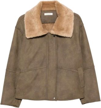Jcsophie Nepbont & Shearling Jas - Dames - Jassen - Bruin - XS - Nepbont - Jassen