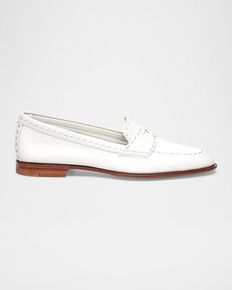 Santoni Marlene Leather Penny Loafers