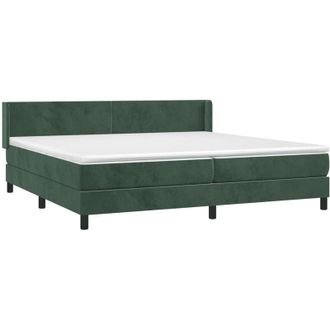 vidaXL Vidaxl - Cama Box Spring Con Colch&oacute;n Terciopelo Verde Oscuro 200x200 Cm