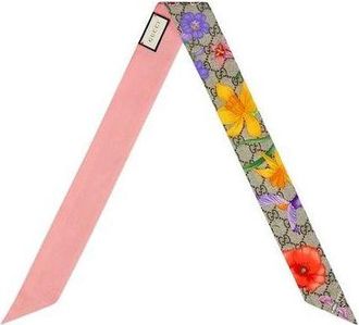 Gucci (WMNS) Gucci 26 GG Flora Silk Scarf Pink 609317-3G001-9772