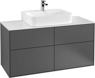 Villeroy & Boch Finion, Mueble Bajo Lavabo, 1200 X 603 X 501 Mm, Angular, Con Aplique, Modelo Suspendido, En Madera, Lavabo En El Medio, Iluminaci&oacute;n Led, 2x Led / 4.2