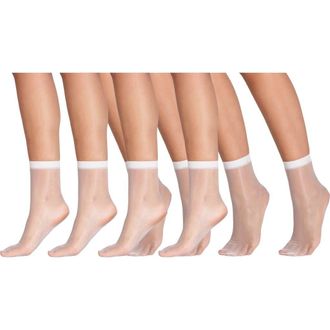 Lechery 4 Pairs of Glossy Sheer Socks in White at Nordstrom