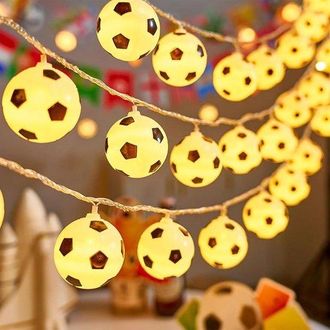 OEM Iluminaci&oacute;n Ambiental Led Inal&aacute;mbrica Con 10 Luces En Forma De Bal&oacute;n De F&uacute;tbol (funciona Con Pilas) Para Decoraci&oacute;n