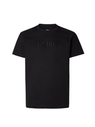 Fendi Black Cotton Slim Fit T-shirt