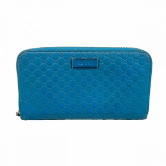Gucci Turquoise Leather Long Wallet (Bi-Fold) (Pre-Owned)