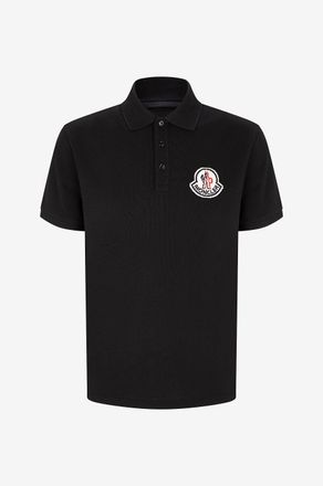 Moncler Slim-Fit-Kurzarm-Polohemd Cross-Stitch Logo