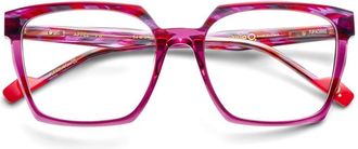 Etnia Barcelona Apfel Bold Oversized Square Eyeglasses with Marbled Temples