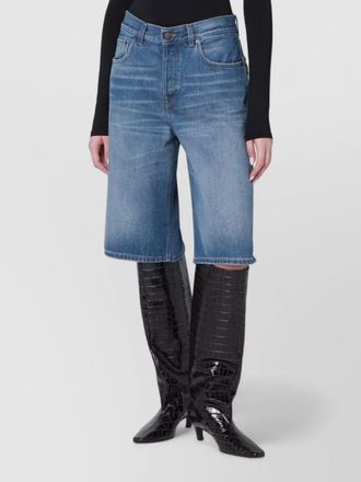 Haikure denim knee-length bermuda shorts