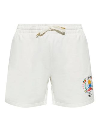 Casablanca embroidered-logo shorts - White